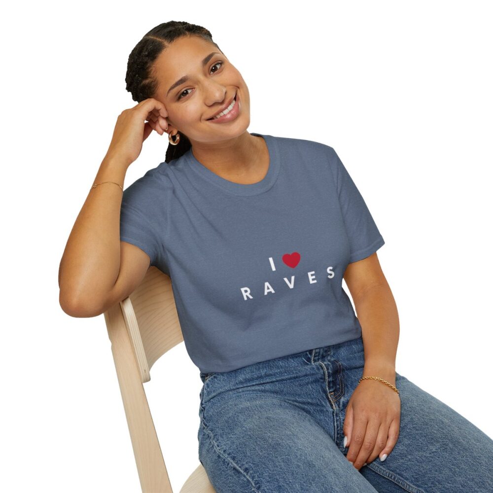 I Love Raves White Text T Shirt - Image 58