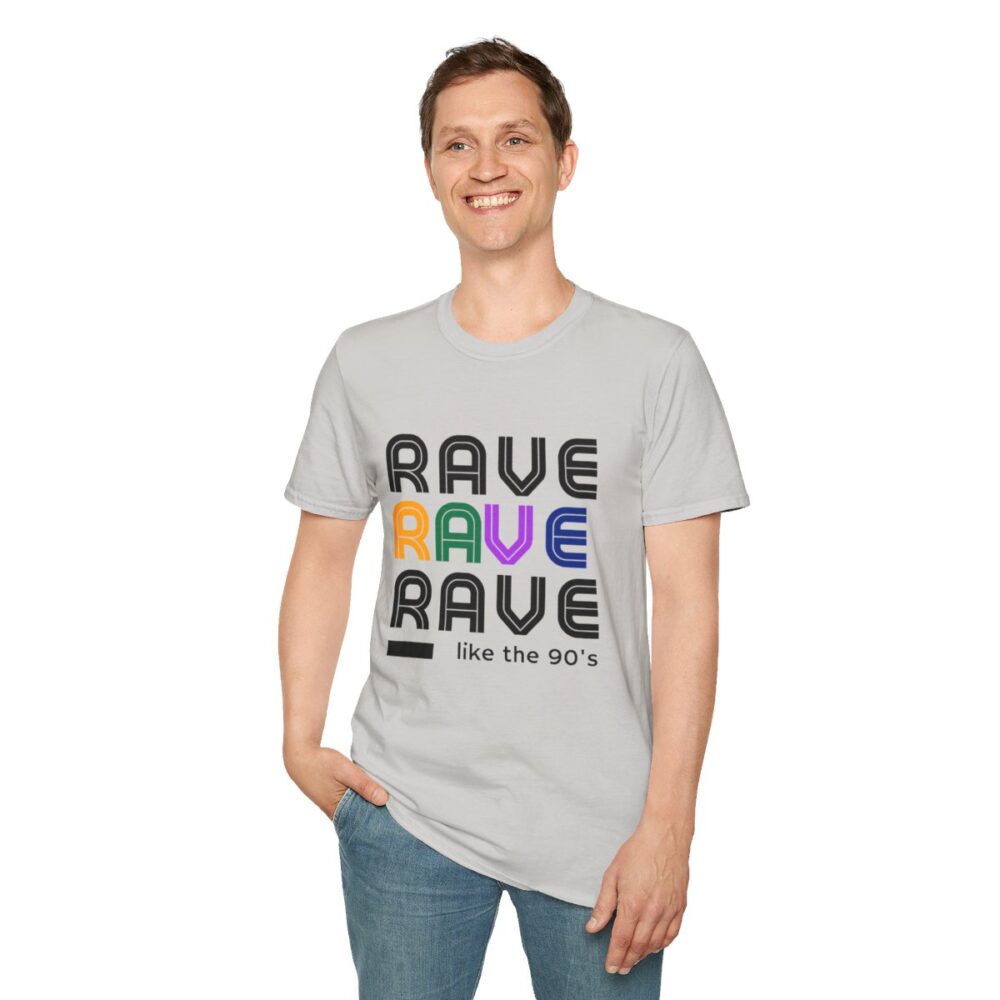 Rave Like the 90s Mens Softstyle T-Shirt - Image 43