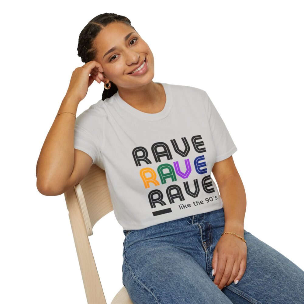 Rave Like the 90s Mens Softstyle T-Shirt - Image 46