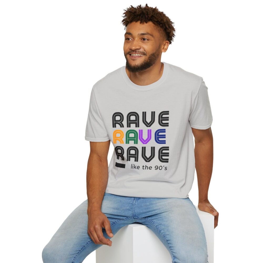 Rave Like the 90s Mens Softstyle T-Shirt - Image 48