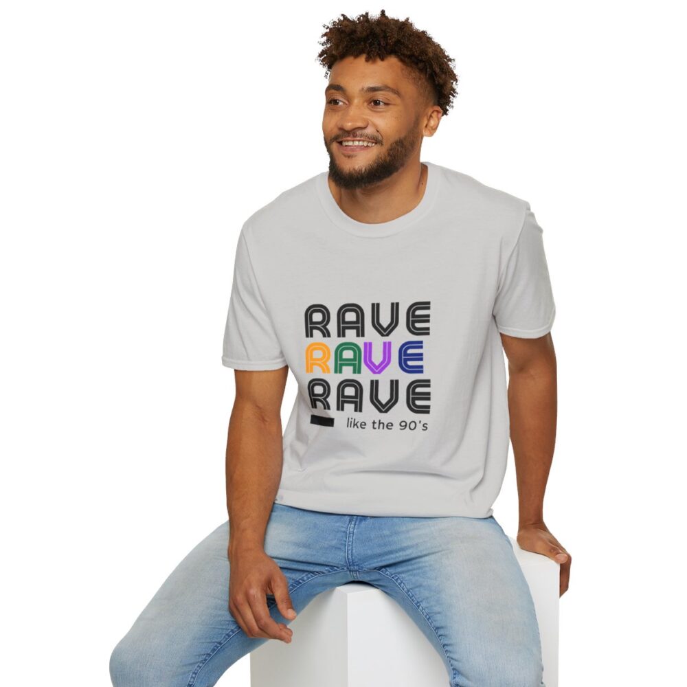 Rave Like the 90s Mens Softstyle T-Shirt - Image 36