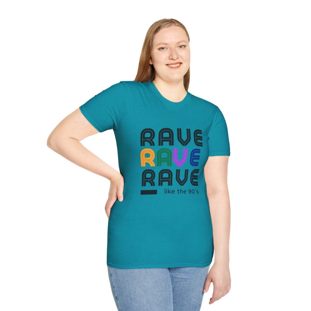 Rave Like the 90s Mens Softstyle T-Shirt - Image 113