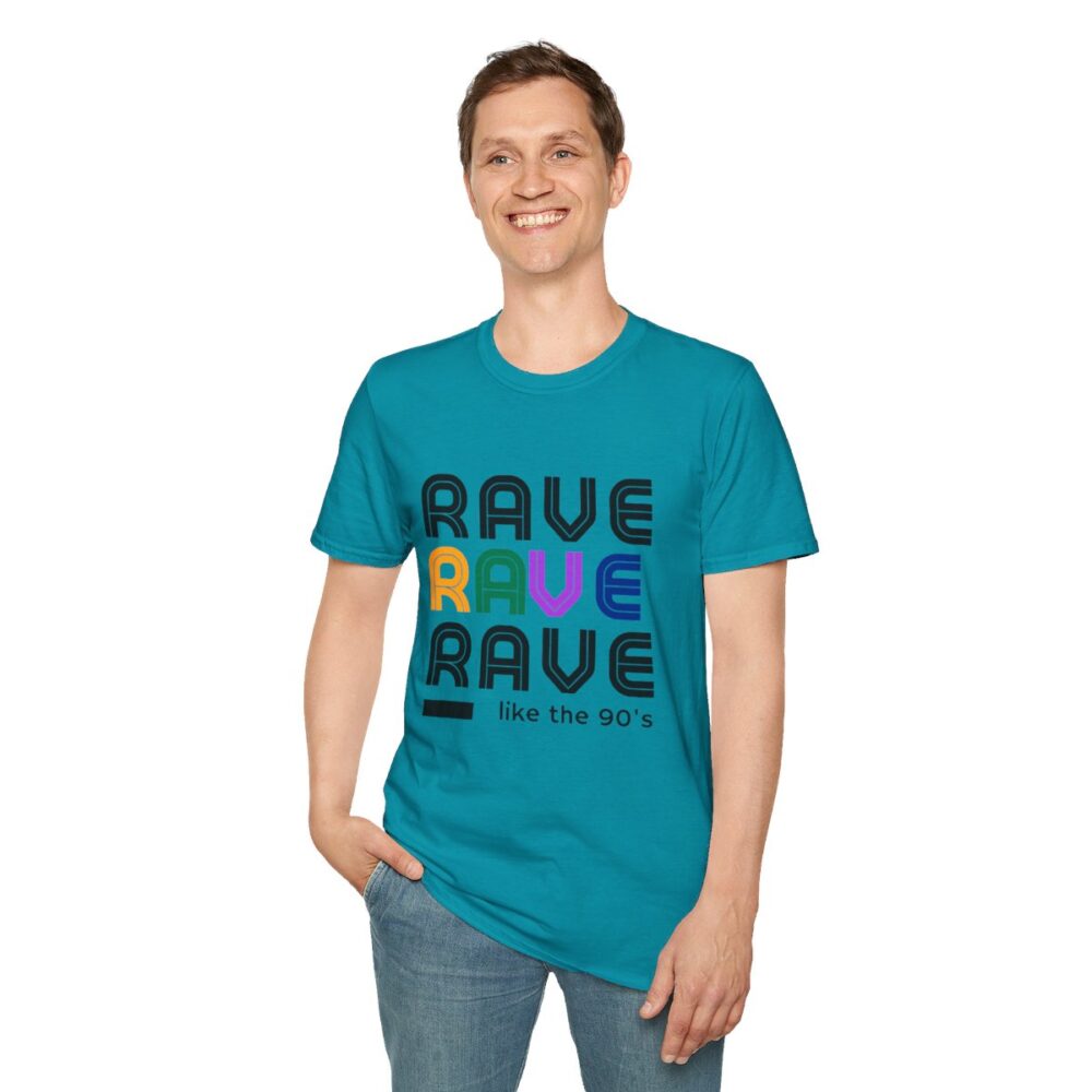 Rave Like the 90s Mens Softstyle T-Shirt - Image 115