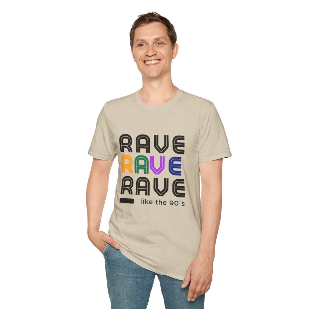 Rave Like the 90s Mens Softstyle T-Shirt - Image 31