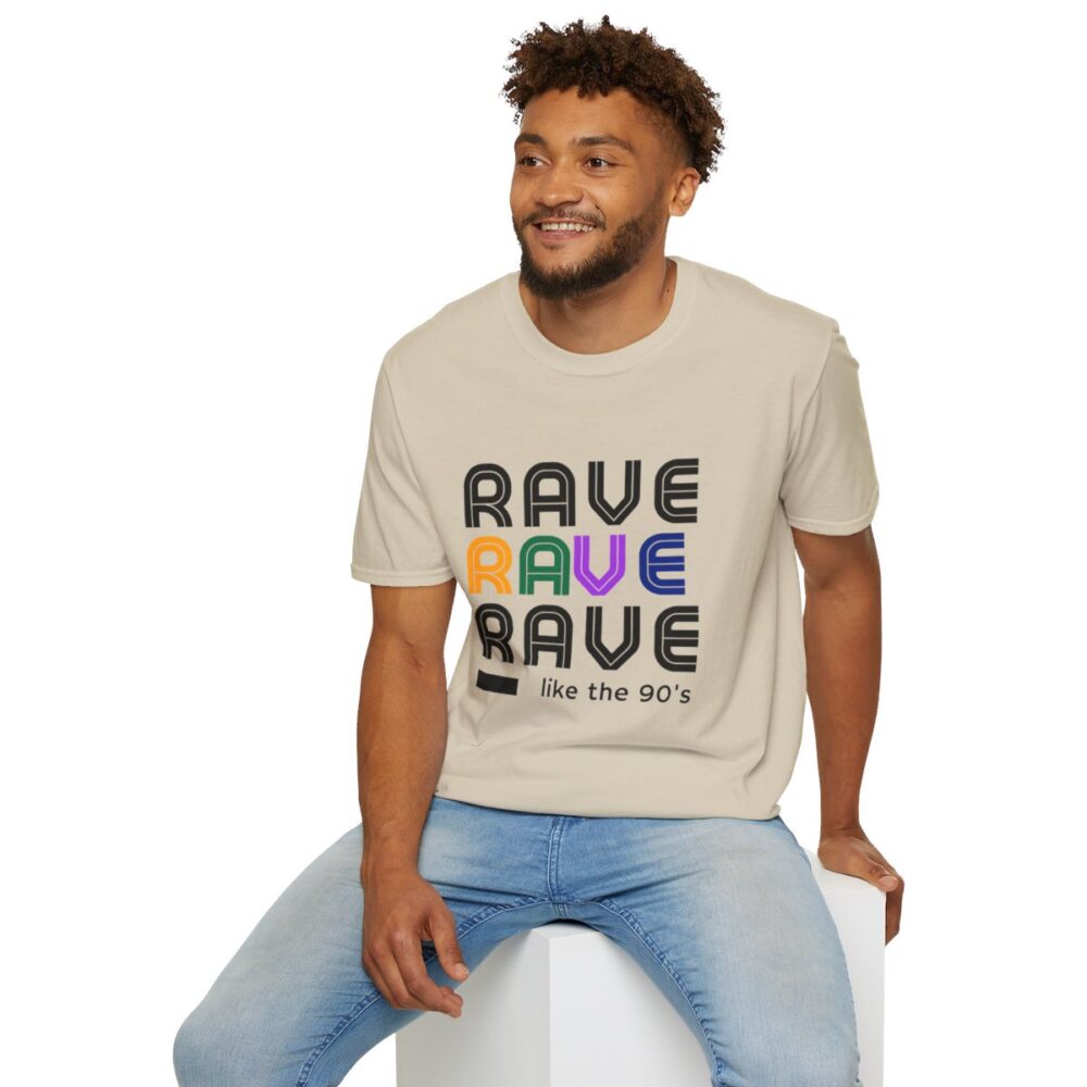 Rave Like the 90s Mens Softstyle T-Shirt - Image 36