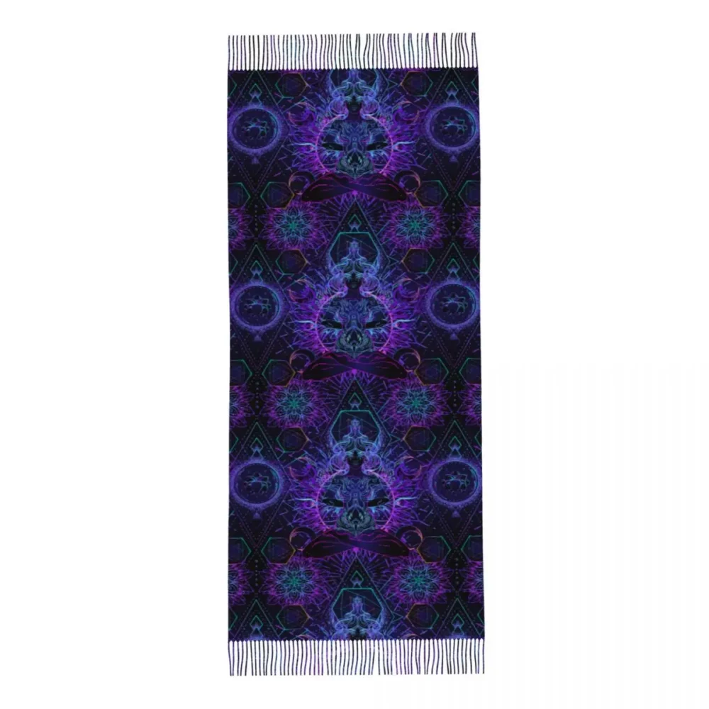 India Mandala Zen Rave Pashmina with Tassel - Image 3