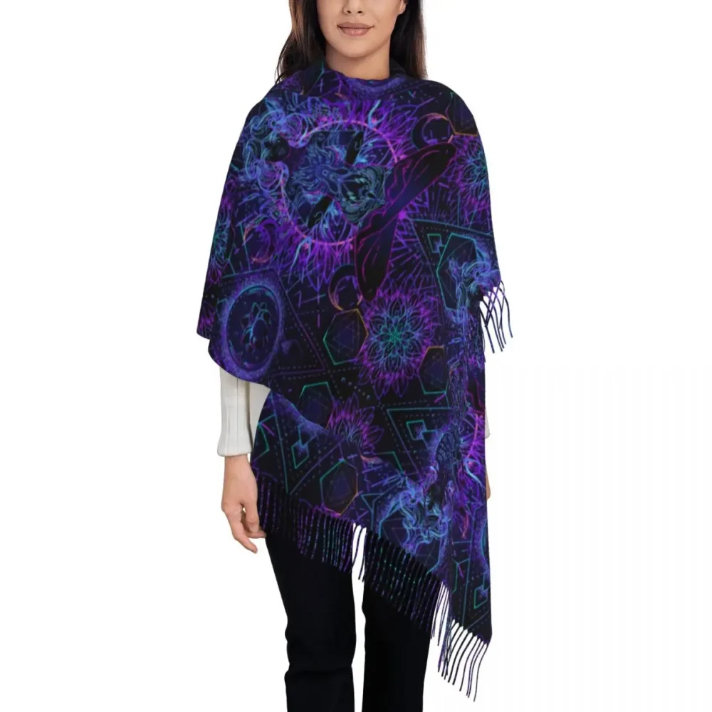 India Mandala Zen Rave Pashmina with Tassel