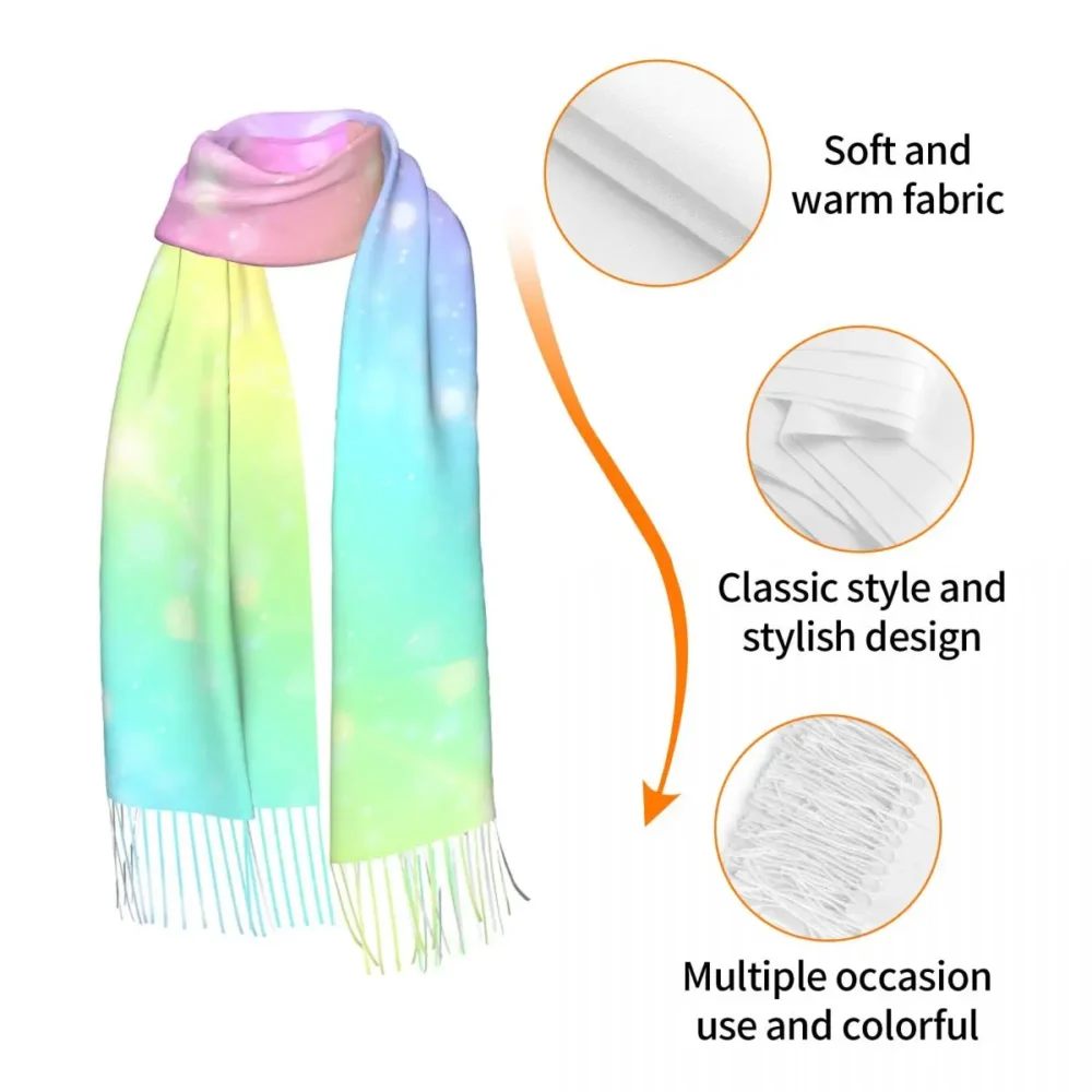 Galaxy Fantasy Pastel Rave Pashmina w Tassels - Image 6