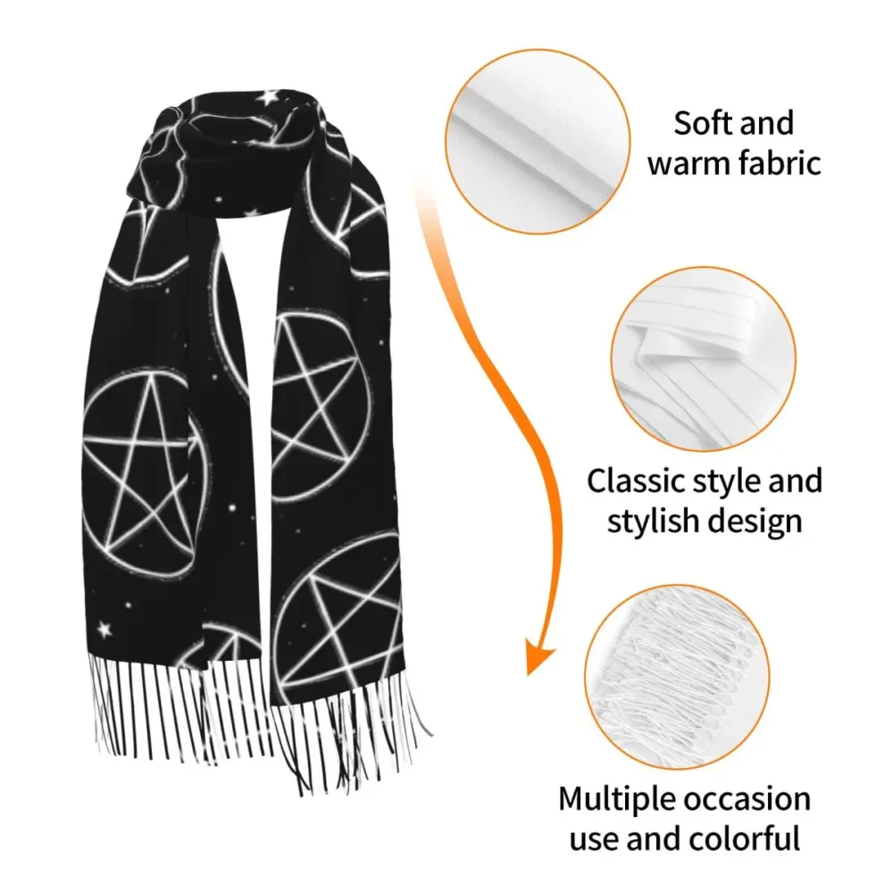 Pentagram Rave Pashmina w Tassels - Image 6