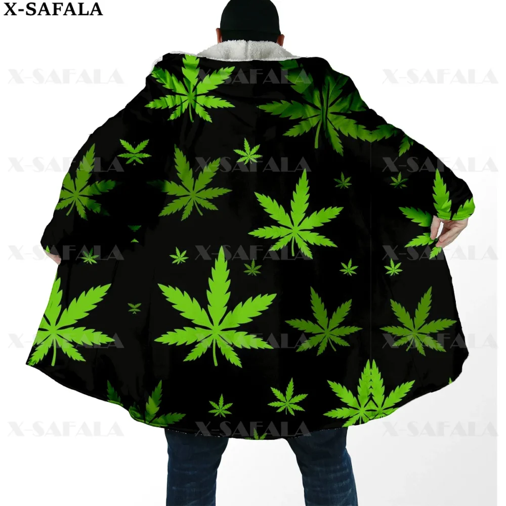 Weeds Leaf Psychedelic Hooded Cloak