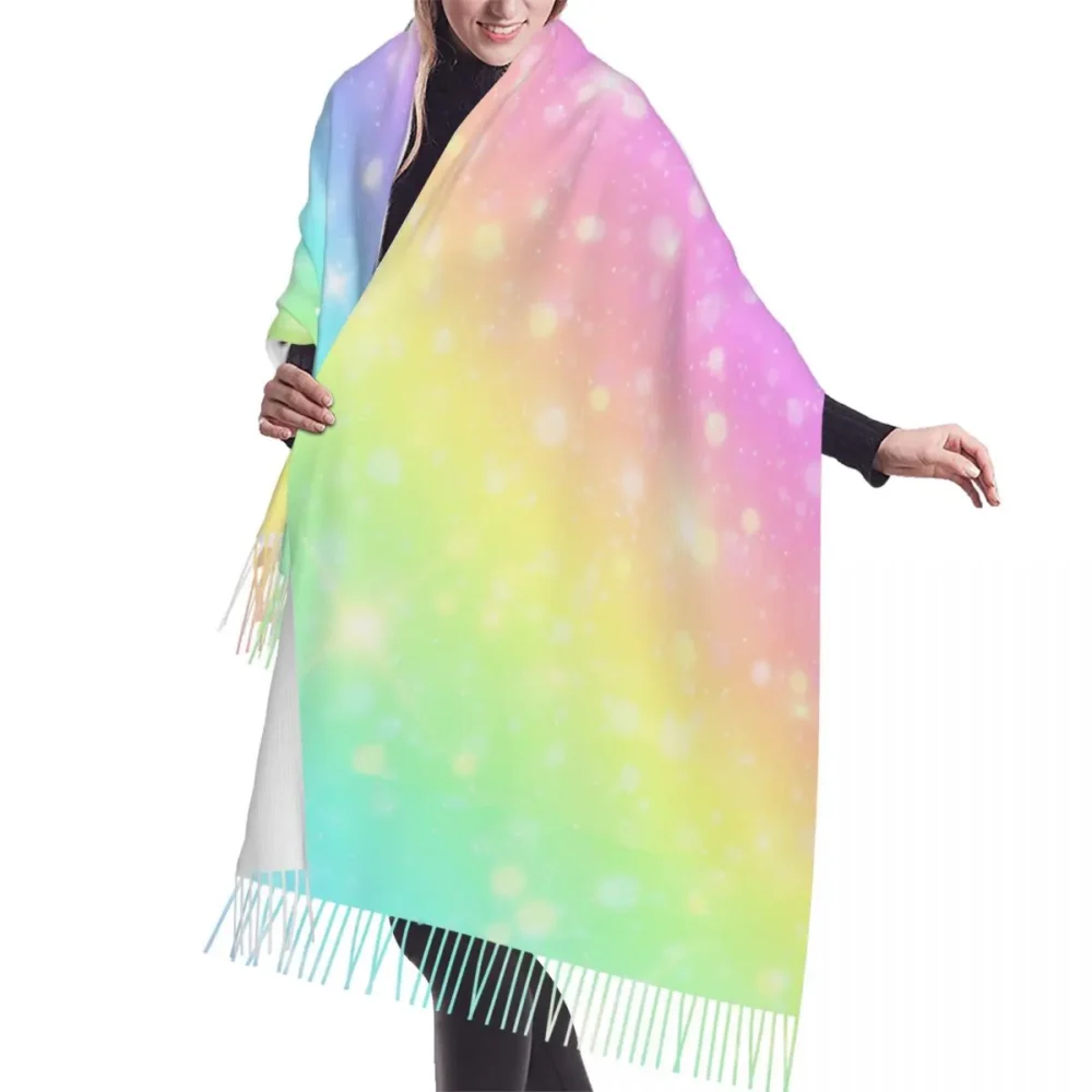 Galaxy Fantasy Pastel Rave Pashmina w Tassels