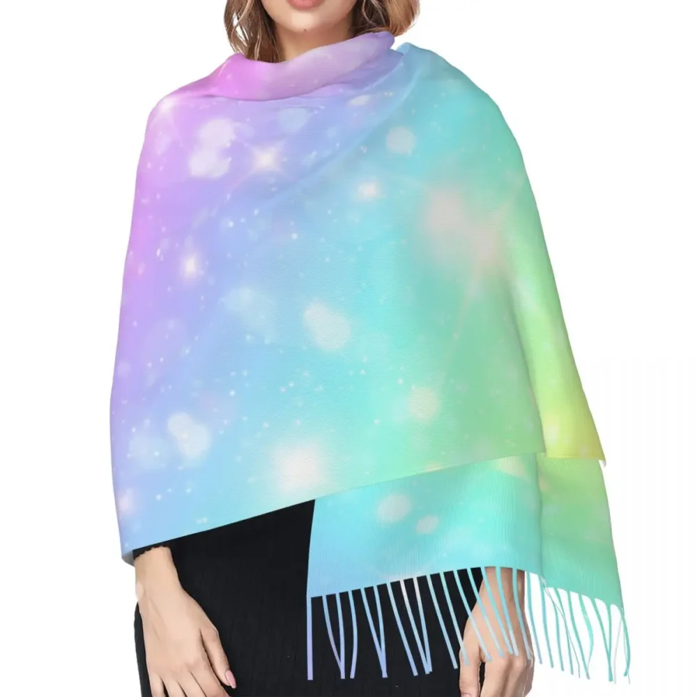 Galaxy Fantasy Pastel Rave Pashmina w Tassels - Image 4