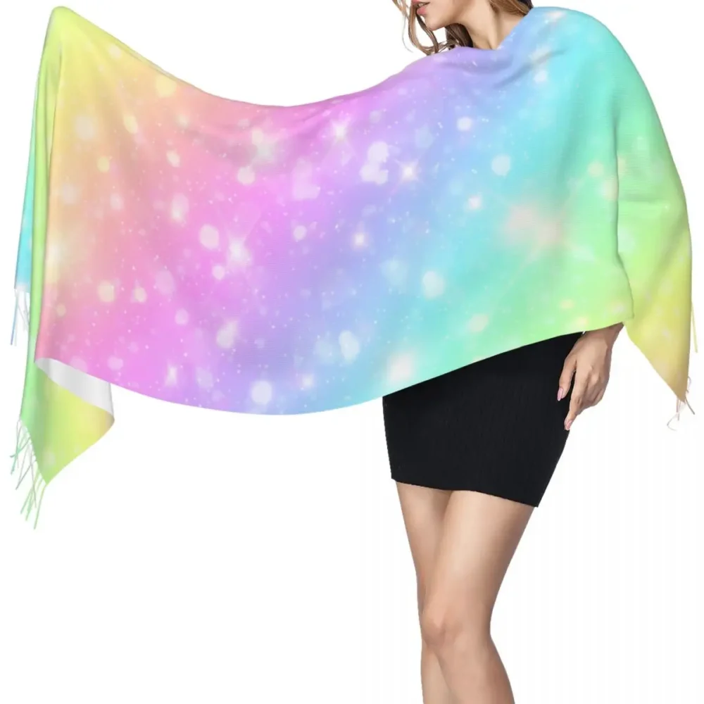 Galaxy Fantasy Pastel Rave Pashmina w Tassels - Image 3