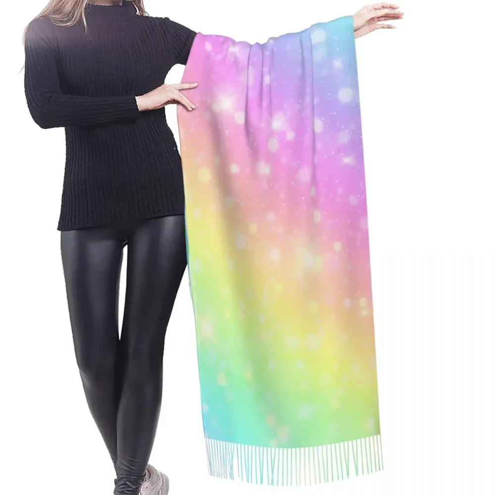 Galaxy Fantasy Pastel Rave Pashmina w Tassels - Image 2